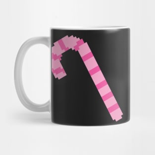 Pink Candy Cane 8 Bit Christmas Pixel Art Mug
